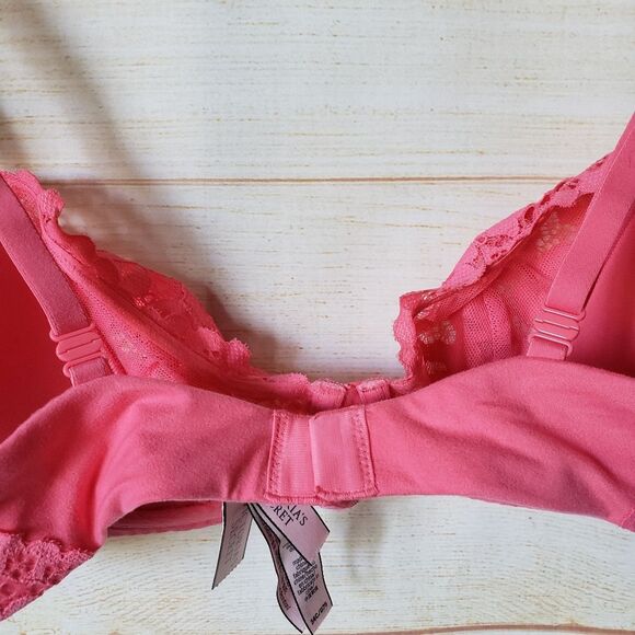 Victoria's Secret Lace Underwire Unlined Demi Bra Peach Women's Size 34C - Picture 7 of 12